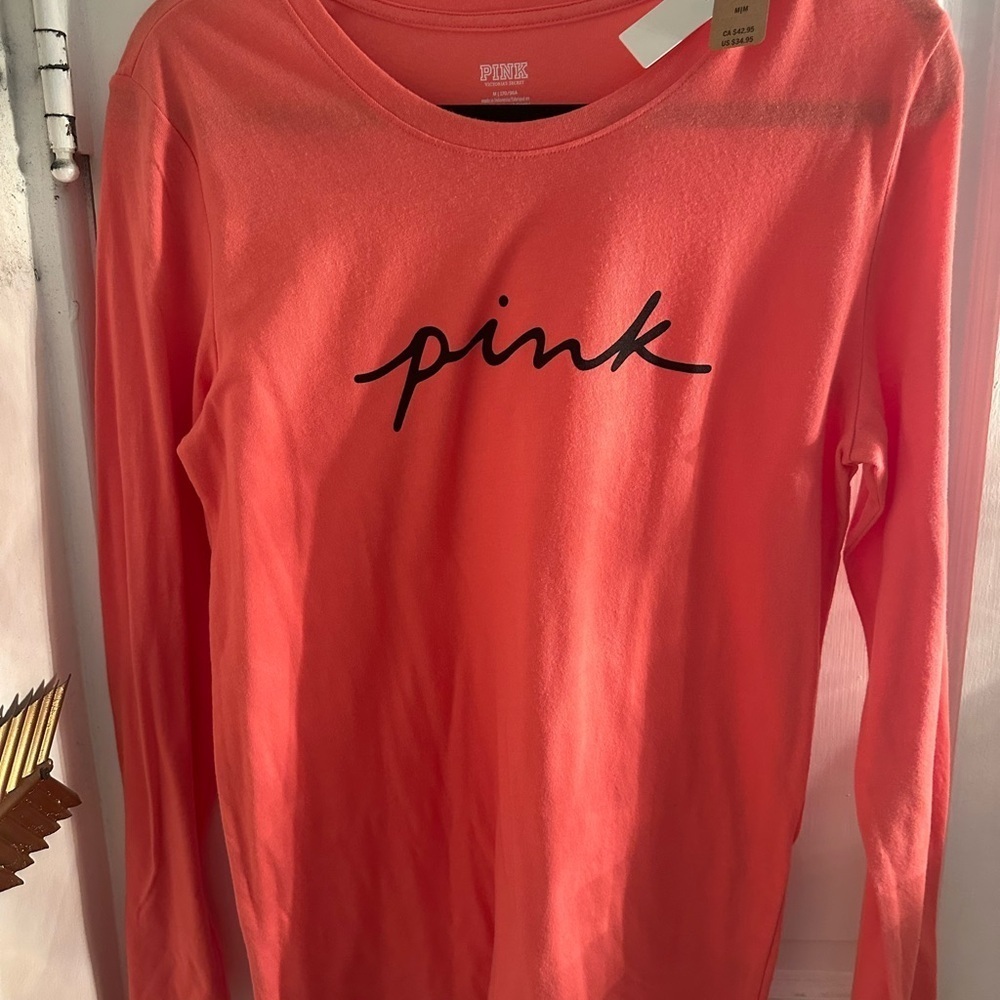 Victoria's Secret Pink Long Sleeve Tee - Coral